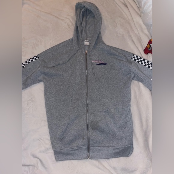 SOLD - Streetwear Society Zip Up Hoodie with graphics on back - Picture 2 of 8